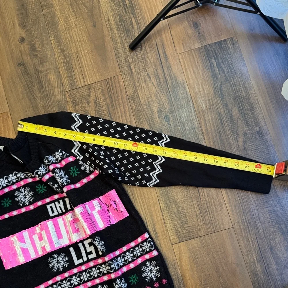 Well Worn Black and Pink Festive Sweater